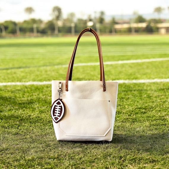 Full Grain Real Leather Authentic Pebbled Chalk White Leather Classic Tote Bags-Small-Medium-Large-Extra Large
