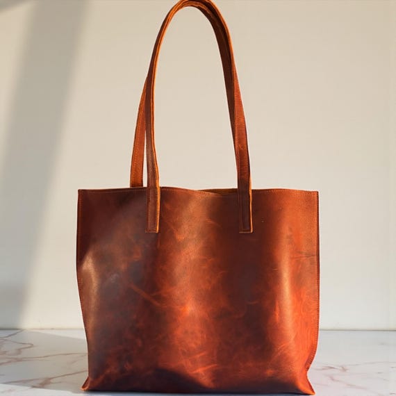 Full Grain Authentic Real Leather Rushmore Brown Kevin Tote