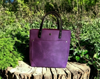 Authentic Grape Leather “Rokky” Cross-Body/Handbag