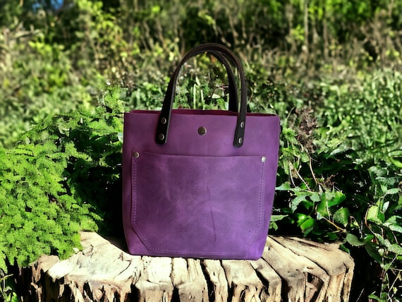 Full Grain Real Leather Authentic Grape Leather Rokky Cross-Body/Handbag