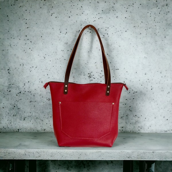 Authentic Tomato Leather Classic Tote Bags-Sm/Md/Lrg/XLrg