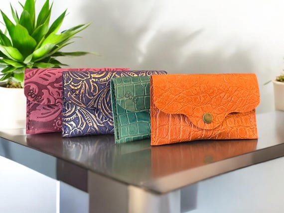 Real Genuine Authentic Leather Embossed Trudy Wallet Pouch