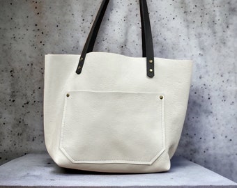 Authentic Cross-Body Pebbled Snow White Leather Classic Tote Bags-Sm/Md/Lrg/XLrg