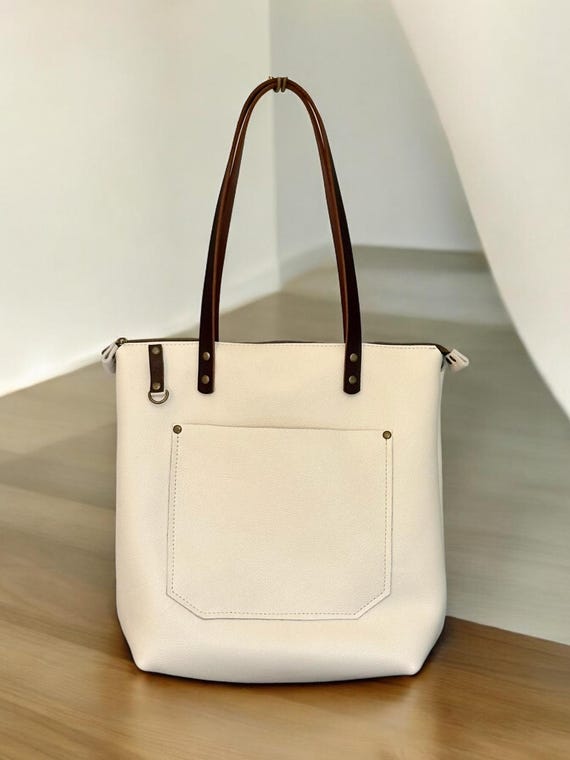 Full Grain Real Leather Zipper Pebbled Ivory Hartlee Crossbody or Shoulder Bag Purse