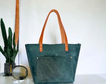 Authentic Zipper Mediterranean Leather Tote Bags-Sm/Md/Lrg/XLrg