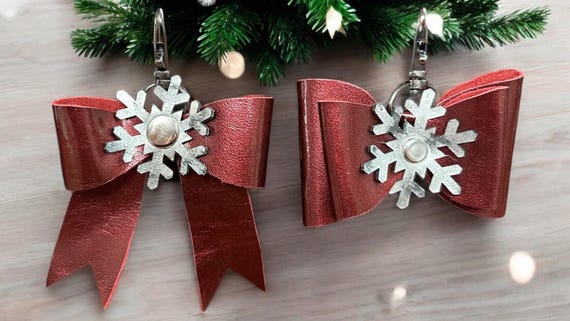 Full Grain Leather Gift Bow Bag Purse Bling-Tassel-Decoration-Reusable-Present