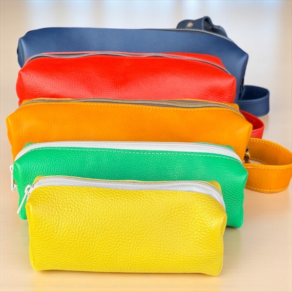 Authentic Full Grain Leather Travel Toiletry Bag, Shoe Carrier, Purse/Bag Catch-All Toiletries Made in the USA