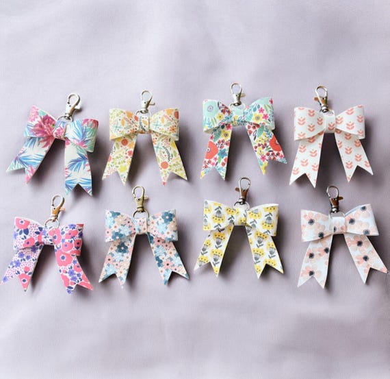 Full Grain Flower Pattern Leather Bow -Tote Bag, Flowers,, Floral, Tropical