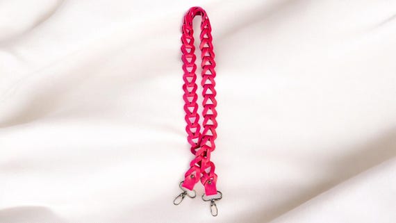 Full Grain Leather Chain Link Shoulder Cross-Body Strap