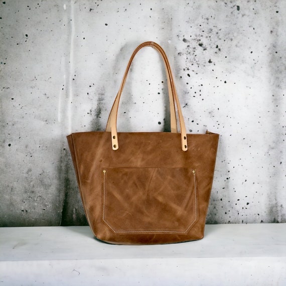 Full Grain Real Leather Authentic Cross-Body Chocolate Leather Classic Tote Bags-Small-Medium-Large-Extra Large