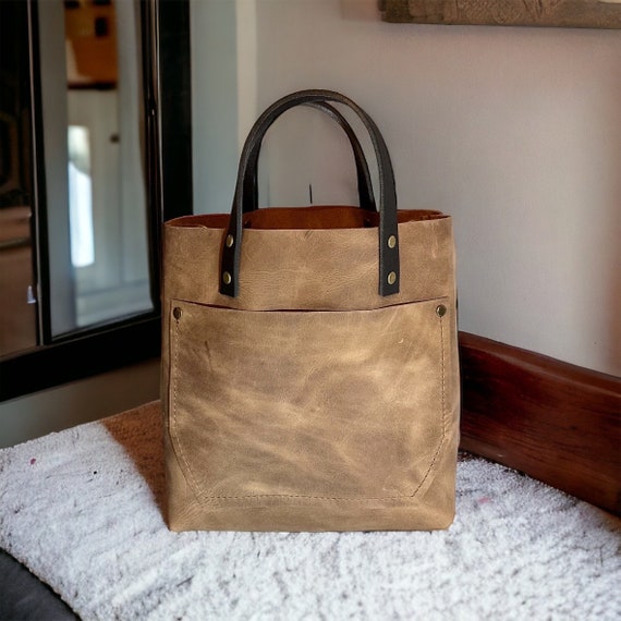 Full Grain Real Leather Chocolate Brown Leather Rokky Cross-Body/Handbag