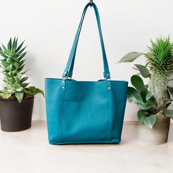 Full Grain Authentic Real Leather Pebbled Aruba Leather Bazzar Tote Bags