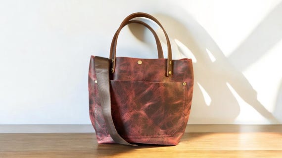 Full Grain Real Leather Authentic Rushmore Red Leather RokStar Cross-Body/Handbag