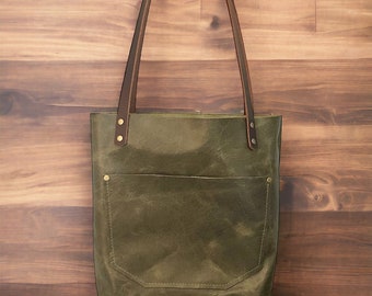 Authentic Sage Leather Classic Tote Bags-Sm/Md/Lrg/XLrg