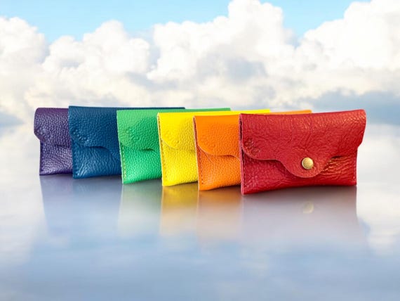 Real Genuine Authentic Leather Rainbow Trudy Wallet Pouch