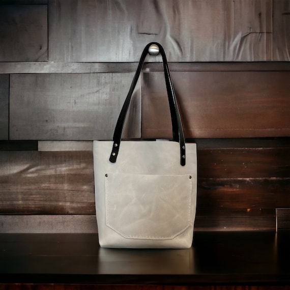 Full Grain Real Leather Authentic Cross-Body Cloud White Leather Classic Tote Bags-Small-Medium-Large-Extra Large