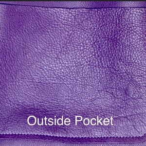 Authentic Zipper Pebbled Purple Leather Tote Bags-Sm/Md/Lrg/XLrg image 3