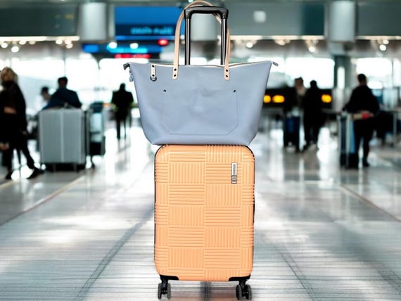 Full Grain Real Leather Travel Zipper Blue Ice Leather Tote Bags With Trolly Suitcase Sleeve-Small-Medium-Large-Extra Large