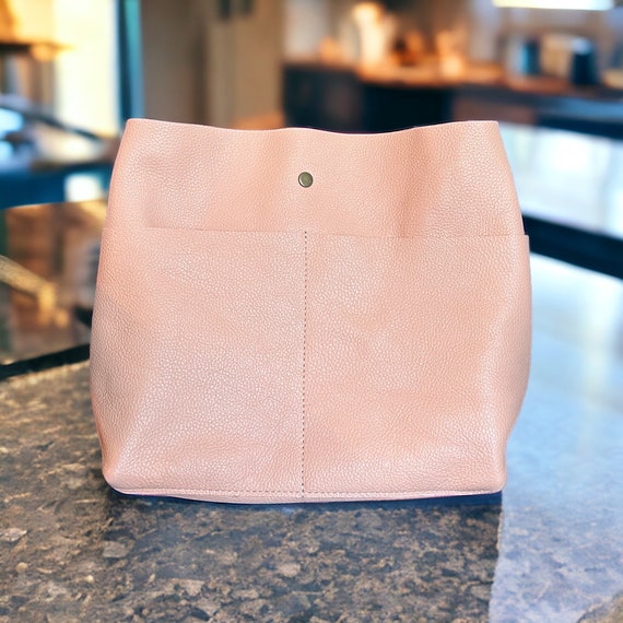 Full Grain Real Leather Authentic Peach Stevie Crossbody or Shoulder Bag Purse