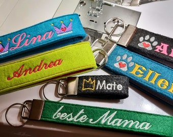 Personalized embroidered keychain