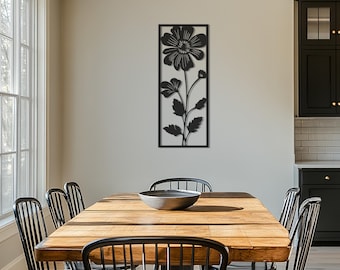 Elegant Flower Metal Wall Art, Wall Hanging, Floral Wall Sign, Metal Wall Accent, Contemporary Wall Art, Metal Wall Decor, Mom's Gift