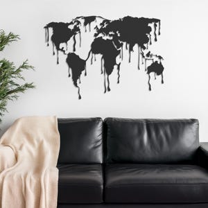 World Map Metal Wall Art, Metal Wall Sign, Map of Life, Map Metal Wall Decor, Housewarming Gift, Metal Wall Hanging, Office Decor