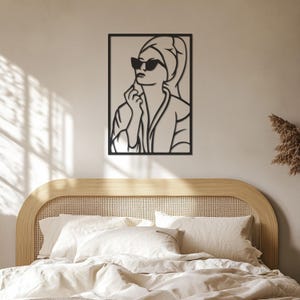 Minimalist Line Art, Woman Metal Wall Decor, Metal Wall Art, Bathroom Wall Decor, Wall Hangings, Metal Wall Sign, Bathroom Decor, Mom&#39;s Gift
