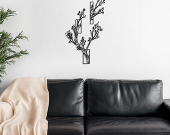 Floral Wall Art, Garden Decor, Botanical Decor, Modern Wall Art, Flower Wall Art, Unique Gift Idea, Metal Wall Decor, Living Room Wall Decor