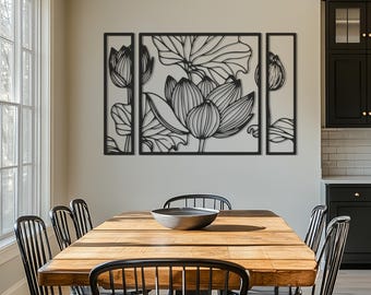 Lotus Flower Metal Wall Art, Metal Wall Decor, Yoga Wall Art, Housewarming Gift, Mandala Wall Decor, Yoga Decor, Mother's Day Gift