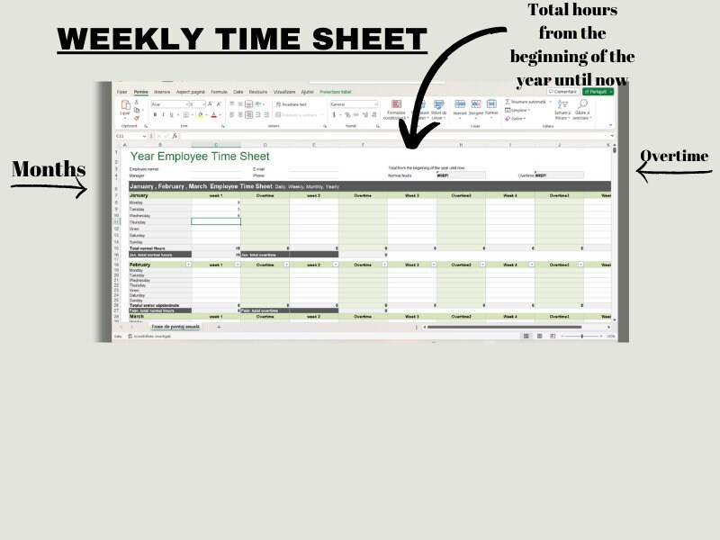 Weekly Employee Time Sheet Employee Work Schedule Staff - Etsy