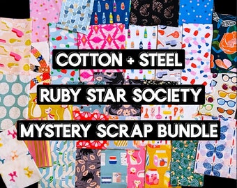 Cotton + Steel | Ruby Star Society | Mystery Scrap Pack | Bundle | Scrap Bag | Quilting Scraps