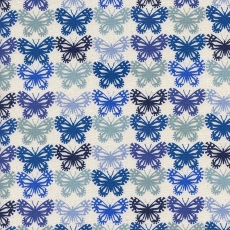 Alexia Abegg Panorama Butterflies Cotton Steel OOP Ruby Star Society Blue Ribbon FQ image 1