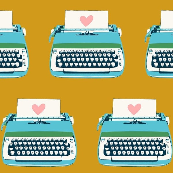 Ruby Star Society | Darlings 2 | Typewriters FQ in Mustard | Yellow | Fabric | Fat Quarter