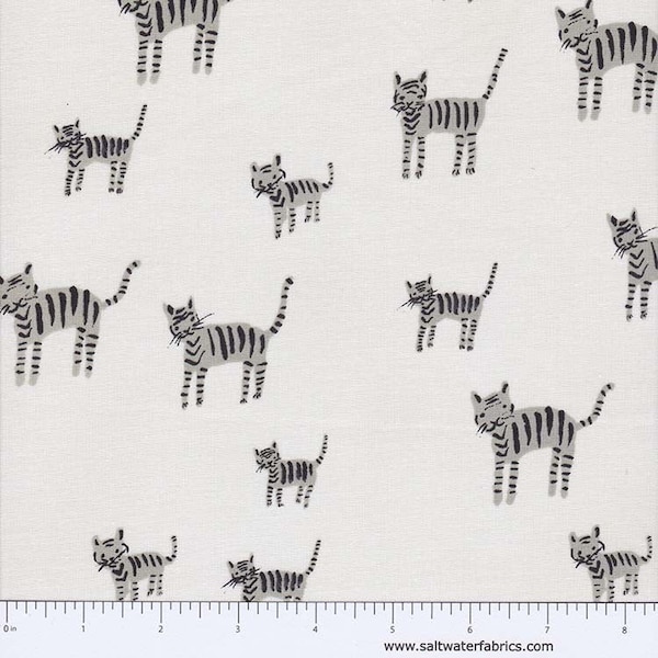 OOP Cotton + Steel | Black and White | Tiger Stripe Cats  | 2015 | VHTF | Ruby Star Society | Rare | BTFQ | Alexia Abegg | Quilting Cotton