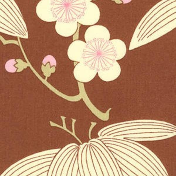 Amy Butler RARE Midwest Modern | Trailing Cherries | Lotus Collection | Brown | OOP | VHTF | Quilting Cotton Fabric