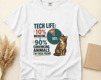 Funny Vet Tech Life Shirt: 10/90 Medicine and Animal Friendship Tee