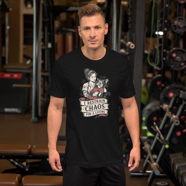 I Restrain Chaos for a Living shirt listing