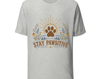 Boho Stay Pawsitive Shirt: Paw Print Vet Tech Gift
