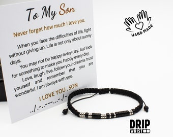 Morse-Code Armband: &quot;Ich liebe Dich&quot; geheime Nachricht, Sohn Geschenk