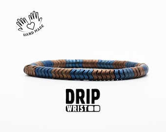 Blue & Copper Hematite Bracelet for Men: Strength Stone Stretch Bracelet