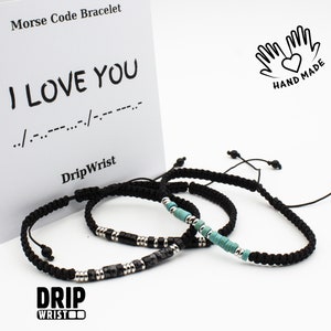 Custom Morse Code Bracelet, I love you Personalized Morse Code Bracelet for men, Morse Code Jewelry for Him, Custom Name Morse Code Bracelet