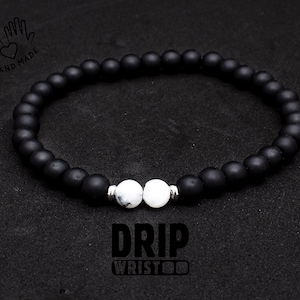 Matte Black Onyx & Moonstone Bracelet: Healing Balance, June Birthstone