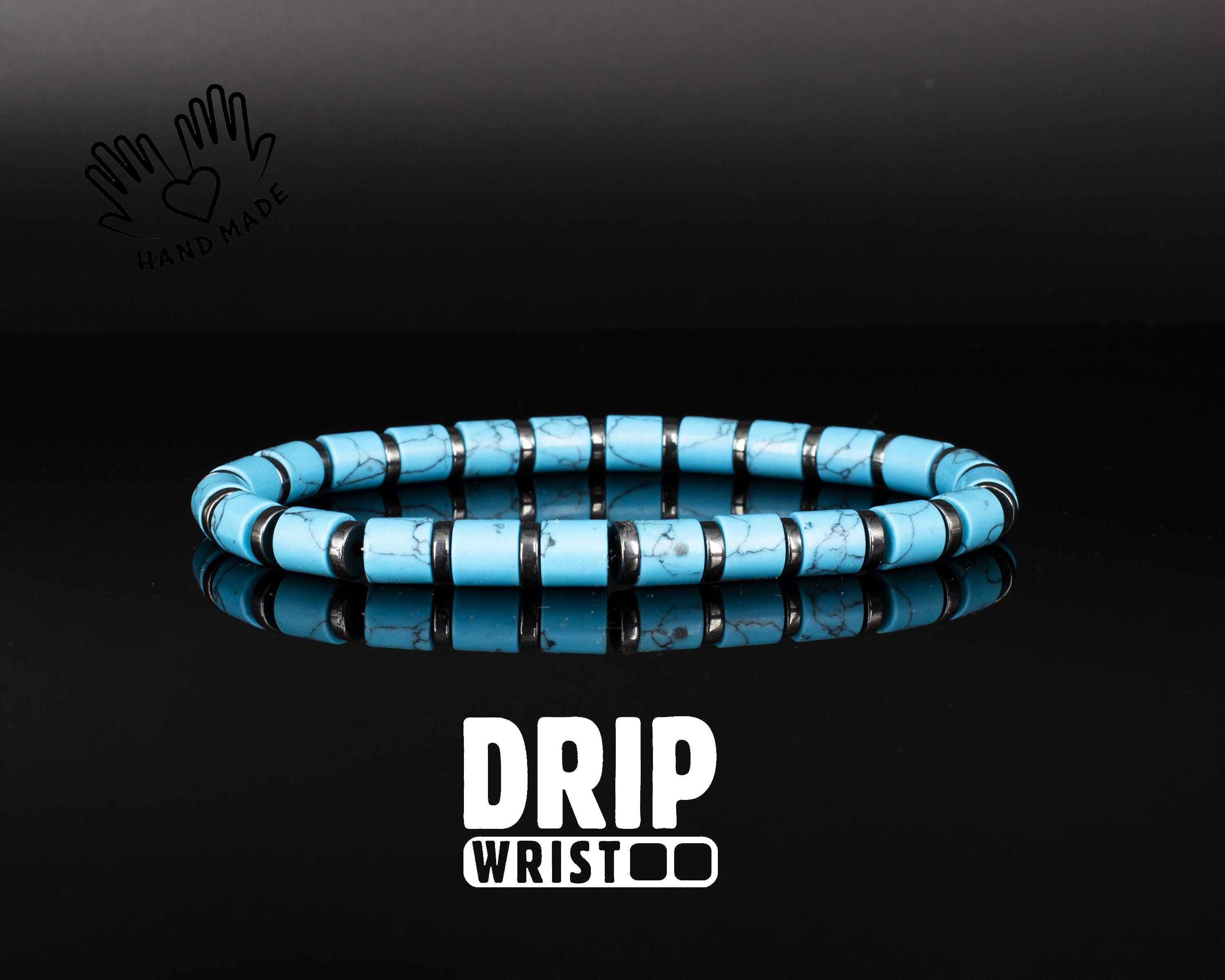 Turquoise & Hematite Men's Bracelet: A Bold Fusion of Earth and Sea, Adjustable, Gift for Men,Birthstone of December, men's accessory