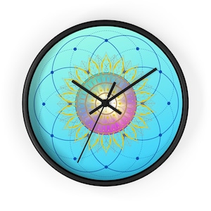Sacred Geometry Wall Clock - Flower of life, Merkabah