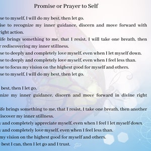 Promise or Prayer to Self - Instant Download and Printable .pdf
