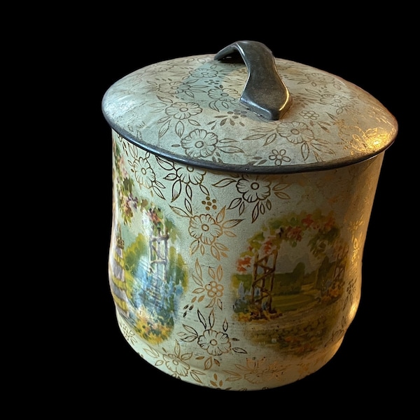 Mansfield Metal Box Company, Mansfield, England - Biscuit tin with pastoral scenes