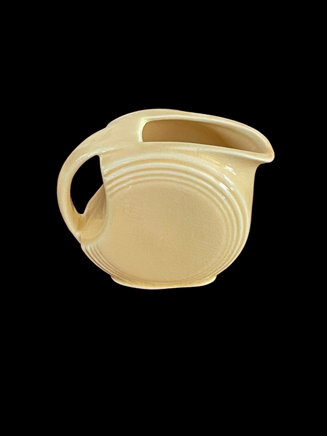 Fiestaware Style unmarked Mini 3 Disc Pitcher, Light Yellow Etsy