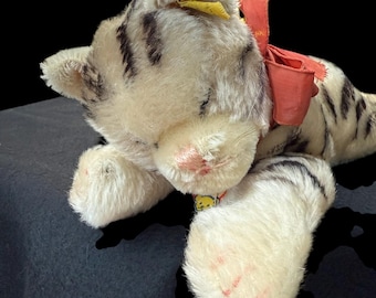 VTG シュタイフ フロッピー キティ CAT 寝ているぬいぐるみ、ドイツ