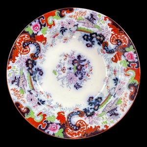 Ridgway Son & Co. 9 inch Staffordshire transferware dish or soup bowl in &quot;Corey Hill&quot; pattern