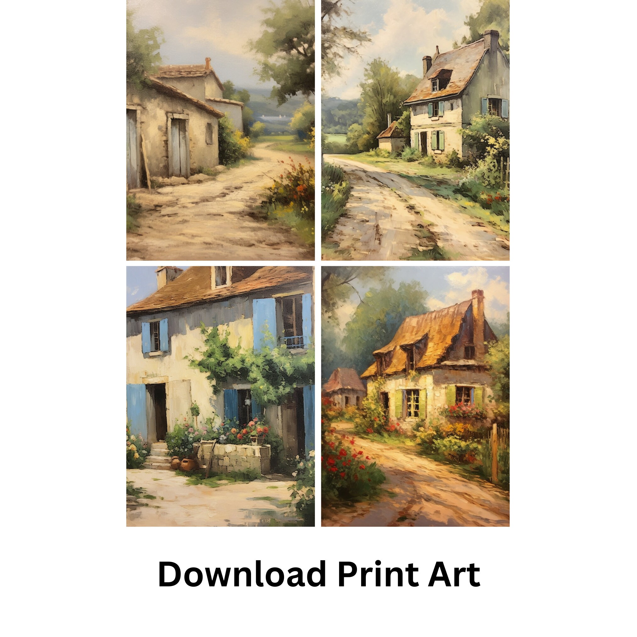 French Country Gallery Wall Art Set Vintage Living Room Decor PRINTABLE ...